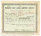 Margate Golf Links Company share certificate 1899  | Margate History 